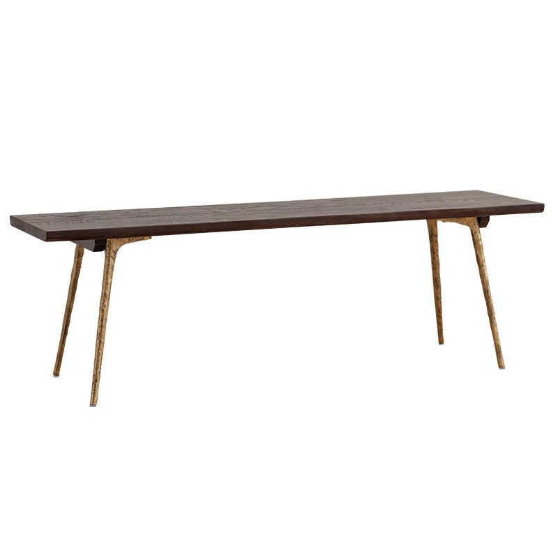 Modern 1/4/5/6/7 Pieces Dining Set Oak Wood Dining Table for Dining Room Gold Bench 63"L x 15"W Clearhalo 'Dining Room Sets' 'Dining Tables & Seating' 'dining_room_set' 'furn' 'furn_dining_room_set' 'Furniture' 'Kitchen & Dining Furniture' 6825818