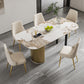 Glam 1/4/5/6/7 Pieces Dining Set Rectangle Stone Dining Table for Dining Room Clearhalo 'Dining Room Sets' 'Dining Tables & Seating' 'dining_room_set' 'furn' 'furn_dining_room_set' 'Furniture' 'furniture_dining_room_set' 'Kitchen & Dining Furniture' 6825923