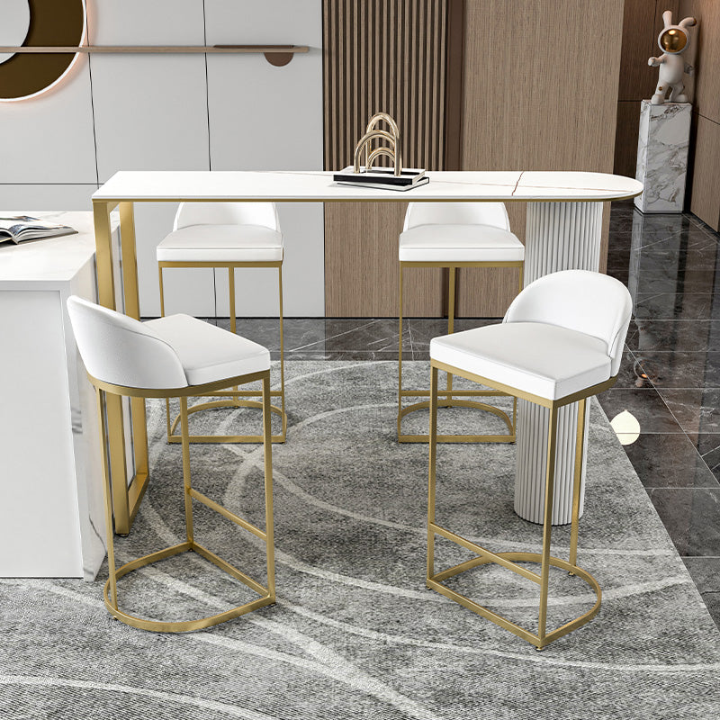 Modern 1/2/5 Pieces Bar Table Set Stone Counter Table with High Stools for Cafe Clearhalo 'Bar Furniture' 'furn' 'furn_home_bar_bar_sets' 'Furniture' 'Home Bars & Bar Sets' 'home_bar_bar_sets' 'Kitchen & Dining Furniture' 6826093