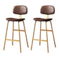 Modern 1/2/5 Pieces Bar Table Set Stone Counter Table with High Stools for Cafe Dark-Brown 30"H Stools (Set of 2) Clearhalo 'Bar Furniture' 'furn' 'furn_home_bar_bar_sets' 'Furniture' 'Home Bars & Bar Sets' 'home_bar_bar_sets' 'Kitchen & Dining Furniture' 6826095