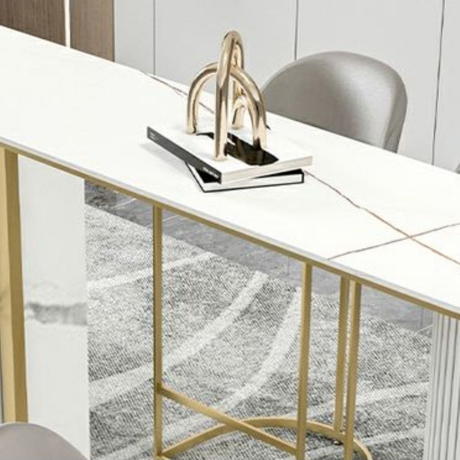 Modern 1/2/5 Pieces Bar Table Set Stone Counter Table with High Stools for Cafe Clearhalo 'Bar Furniture' 'furn' 'furn_home_bar_bar_sets' 'Furniture' 'Home Bars & Bar Sets' 'home_bar_bar_sets' 'Kitchen & Dining Furniture' 6826097