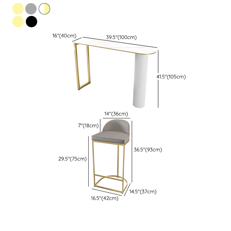 Modern 1/2/5 Pieces Bar Table Set Stone Counter Table with High Stools for Cafe Clearhalo 'Bar Furniture' 'furn' 'furn_home_bar_bar_sets' 'Furniture' 'Home Bars & Bar Sets' 'home_bar_bar_sets' 'Kitchen & Dining Furniture' 6826110