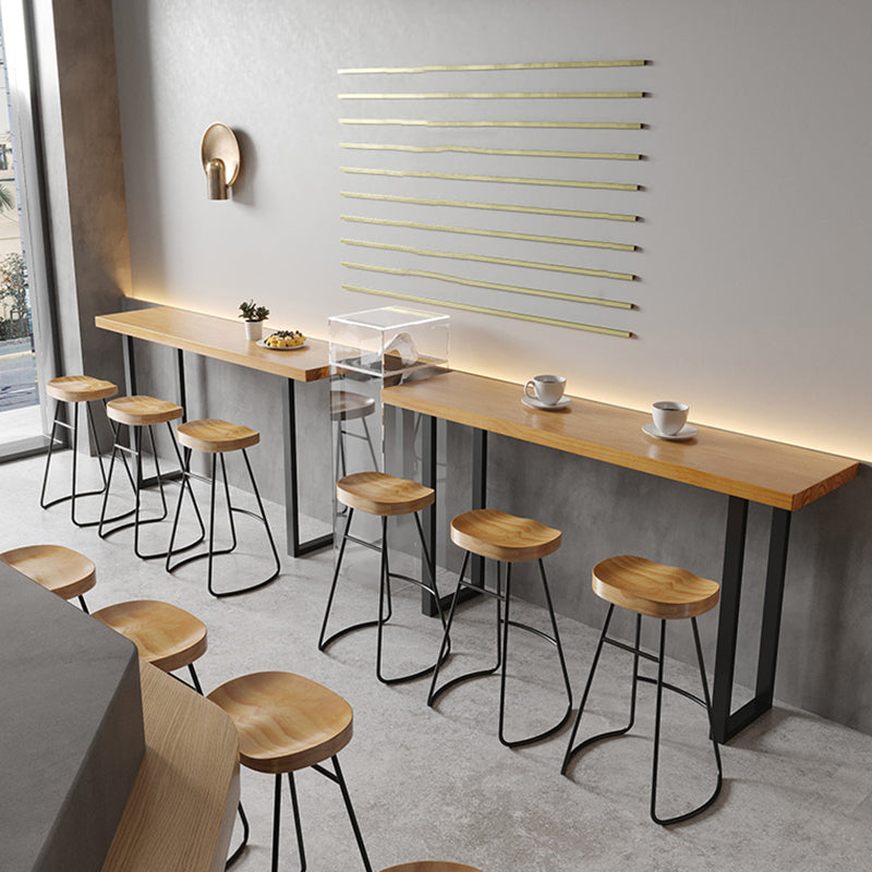 Modern 1/4/7 Pieces Bar Table Set Rectangle Wood Counter Table with Stools for Cafe Clearhalo 'Bar Furniture' 'furn' 'furn_home_bar_bar_sets' 'Furniture' 'Home Bars & Bar Sets' 'home_bar_bar_sets' 'Kitchen & Dining Furniture' 6826136