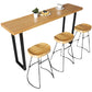Modern 1/4/7 Pieces Bar Table Set Rectangle Wood Counter Table with Stools for Cafe 4 Pieces: Table, 3 Stools Clearhalo 'Bar Furniture' 'furn' 'furn_home_bar_bar_sets' 'Furniture' 'Home Bars & Bar Sets' 'home_bar_bar_sets' 'Kitchen & Dining Furniture' 6826145