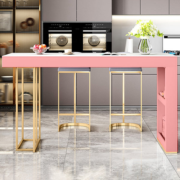 Glam Bar Table Set 1/3/5 Pcs Rectangle Stone Bar Table and Upholstered Stools Clearhalo 'Bar Furniture' 'furn' 'furn_home_bar_bar_sets' 'Furniture' 'Home Bars & Bar Sets' 'home_bar_bar_sets' 'Kitchen & Dining Furniture' 6826183