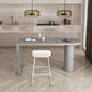 Industrial Indoor Bar Table Set 1/2 Pcs Solid Wood Bar Table with Upholstered Stools