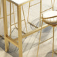 Rectangle Bar Table Set 1/7/9 Pcs Glam Bar Table and Stools with Metal Frame