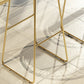 Rectangle Bar Table Set 1/7/9 Pcs Glam Bar Table and Stools with Metal Frame