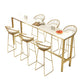 Rectangle Bar Table Set 1/7/9 Pcs Glam Bar Table and Stools with Metal Frame