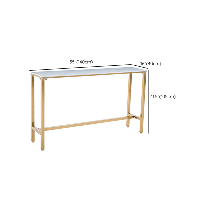 Rectangle Bar Table Set 1/7/9 Pcs Glam Bar Table and Stools with Metal Frame