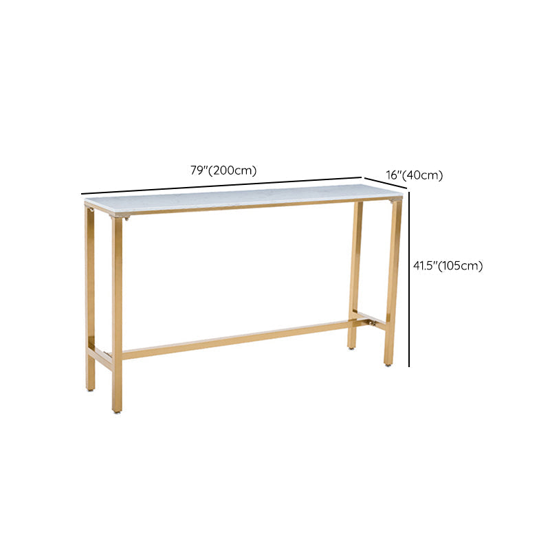 Rectangle Bar Table Set 1/7/9 Pcs Glam Bar Table and Stools with Metal Frame