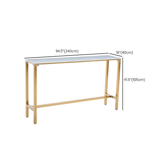 Rectangle Bar Table Set 1/7/9 Pcs Glam Bar Table and Stools with Metal Frame