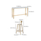 Rectangle Bar Table Set 1/7/9 Pcs Glam Bar Table and Stools with Metal Frame