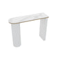 Industrial Bar Table Set 1/5 Pcs Stone Top Bar Table and Plastic Stools White 55"L x 16"W Clearhalo 'Bar Furniture' 'furn' 'furn_home_bar_bar_sets' 'Furniture' 'Home Bars & Bar Sets' 'home_bar_bar_sets' 'Kitchen & Dining Furniture' 6826241