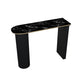 Industrial Bar Table Set 1/5 Pcs Stone Top Bar Table and Plastic Stools Black 55"L x 16"W Clearhalo 'Bar Furniture' 'furn' 'furn_home_bar_bar_sets' 'Furniture' 'Home Bars & Bar Sets' 'home_bar_bar_sets' 'Kitchen & Dining Furniture' 6826249