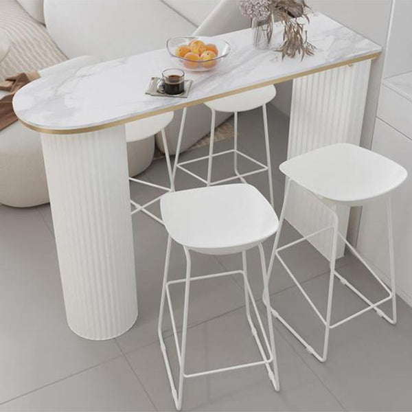 Industrial Bar Table Set 1/5 Pcs Stone Top Bar Table and Plastic Stools Clearhalo 'Bar Furniture' 'furn' 'furn_home_bar_bar_sets' 'Furniture' 'Home Bars & Bar Sets' 'home_bar_bar_sets' 'Kitchen & Dining Furniture' 6826254