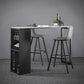 Modern Rectangle Bar Table Set 1/3 Pcs Stone Top Bar Table and Upholstered Stools 3 Pieces: Table, 2 Gray Stools Clearhalo 'Bar Furniture' 'furn' 'furn_home_bar_bar_sets' 'Furniture' 'Home Bars & Bar Sets' 'home_bar_bar_sets' 'Kitchen & Dining Furniture' 6826266