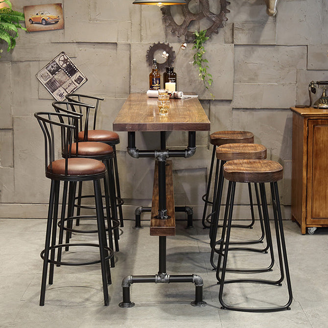 1/3/4/7-teiliges Barhocker- und Tischset aus massivem Holz