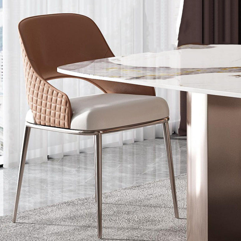 Chaise de salle à manger de cuisine glamour des jambes en métal ouvri