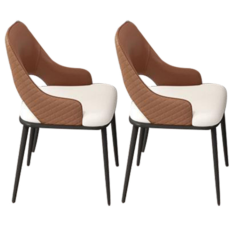 Chaise de salle à manger de cuisine glamour des jambes en métal ouvri