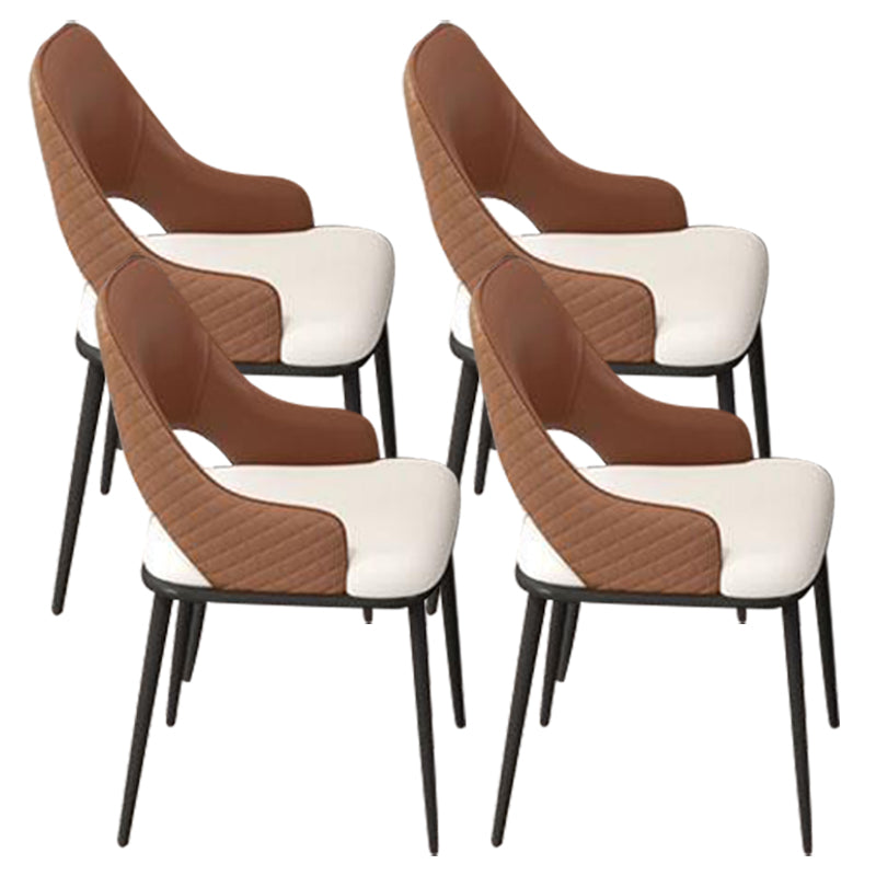 Chaise de salle à manger de cuisine glamour des jambes en métal ouvri