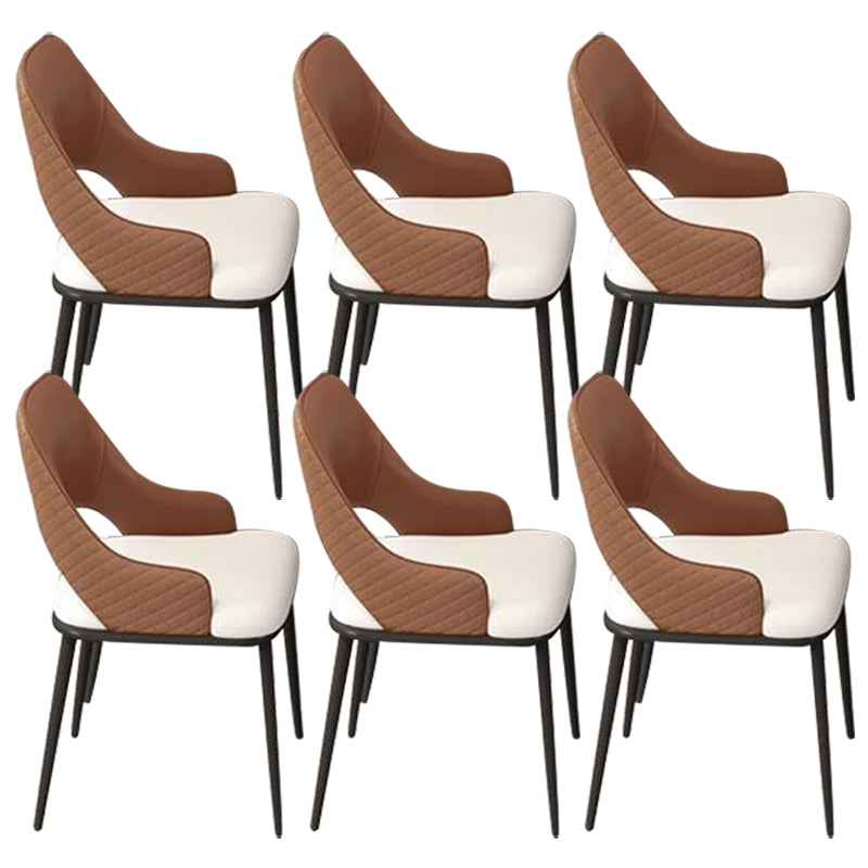 Chaise de salle à manger de cuisine glamour des jambes en métal ouvri