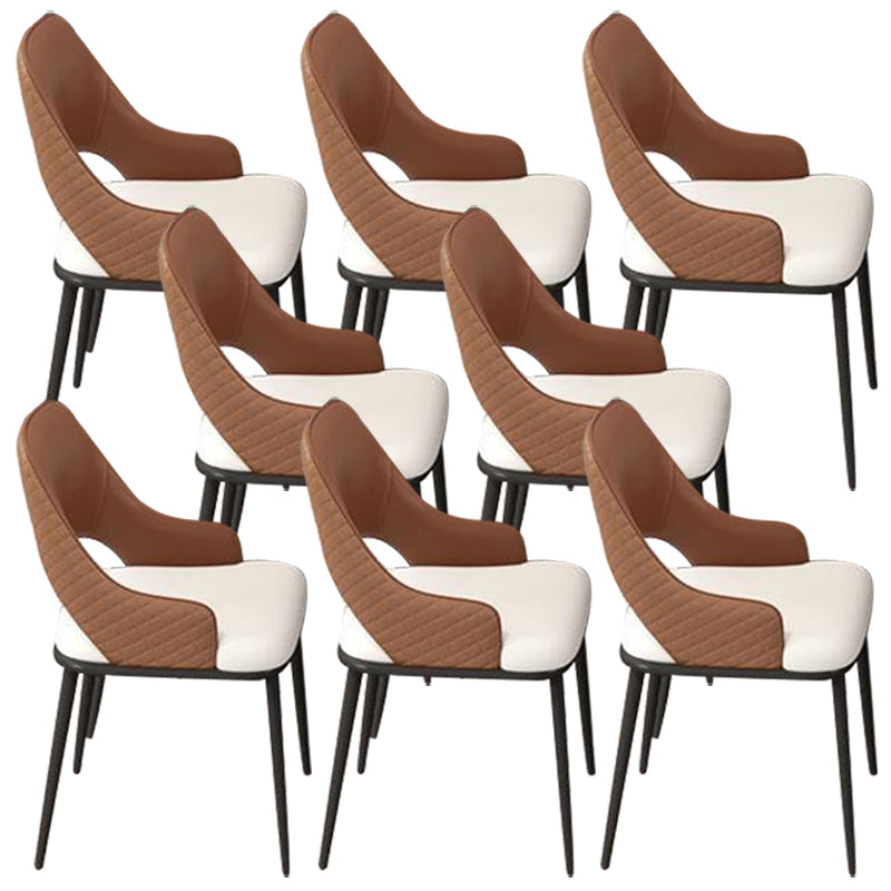 Chaise de salle à manger de cuisine glamour des jambes en métal ouvri