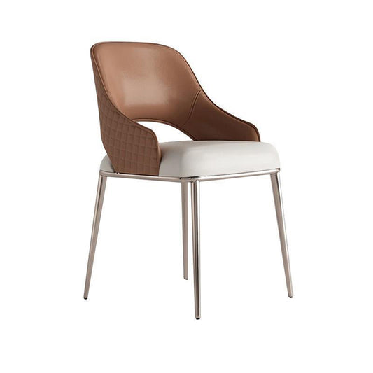 Silla de comedor de cocina glamorosa patas de metal para el brazo de comedor abiertos