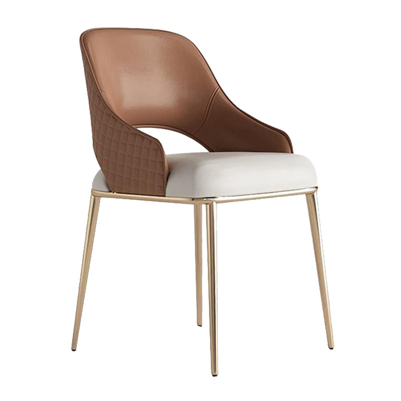 Chaise de salle à manger de cuisine glamour des jambes en métal ouvri