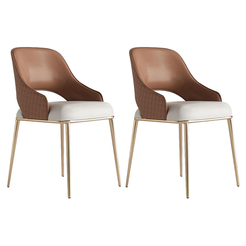 Chaise de salle à manger de cuisine glamour des jambes en métal ouvri