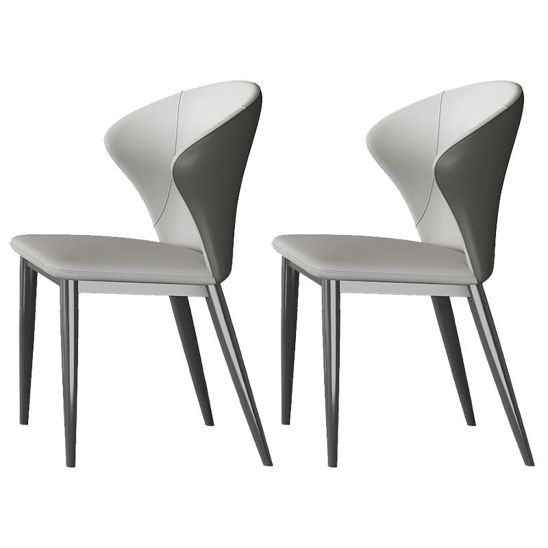 Kitchen Contemporary Side Chair Gray Legs Wingback Dining Chair