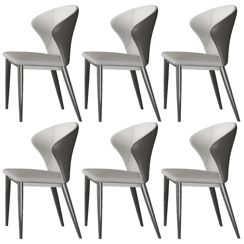 Cocina silla lateral contemporánea piernas gris silla de comedor de ala