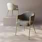 Kitchen Modern Indoor Chair Upholstered Arm Chair with Gold Legs