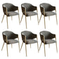 Kitchen Modern Indoor Chair Upholstered Arm Chair with Gold Legs