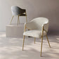 Kitchen Modern Indoor Chair Upholstered Arm Chair with Gold Legs