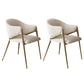 Kitchen Modern Indoor Chair Upholstered Arm Chair with Gold Legs