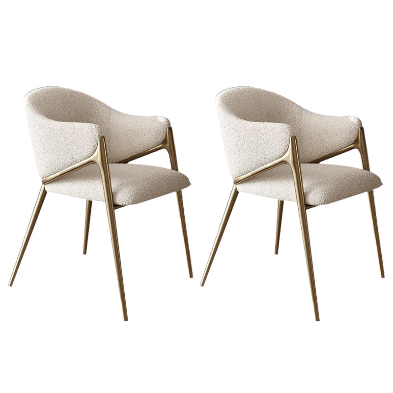 Kitchen Modern Indoor Chair Upholstered Arm Chair with Gold Legs
