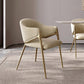 Kitchen Modern Indoor Chair Upholstered Arm Chair with Gold Legs