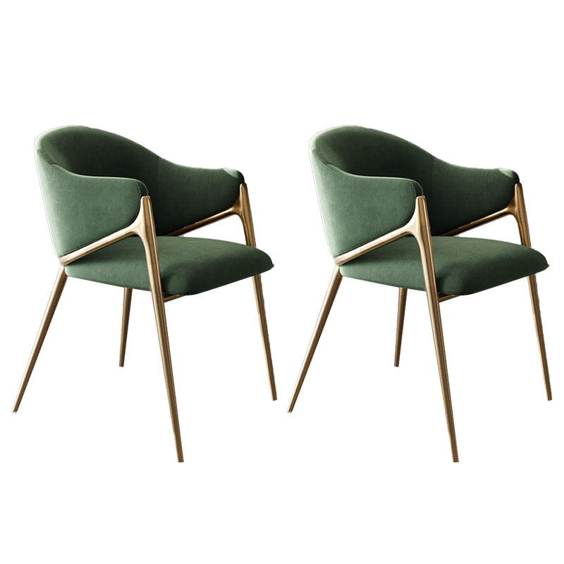 Kitchen Modern Indoor Chair Upholstered Arm Chair with Gold Legs