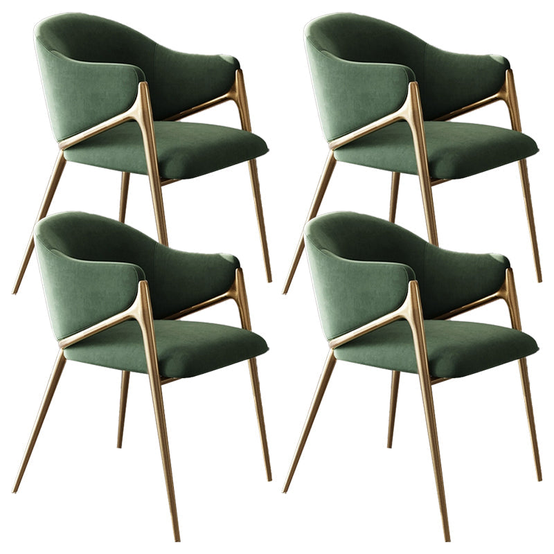 Kitchen Modern Indoor Chair Upholstered Arm Chair with Gold Legs