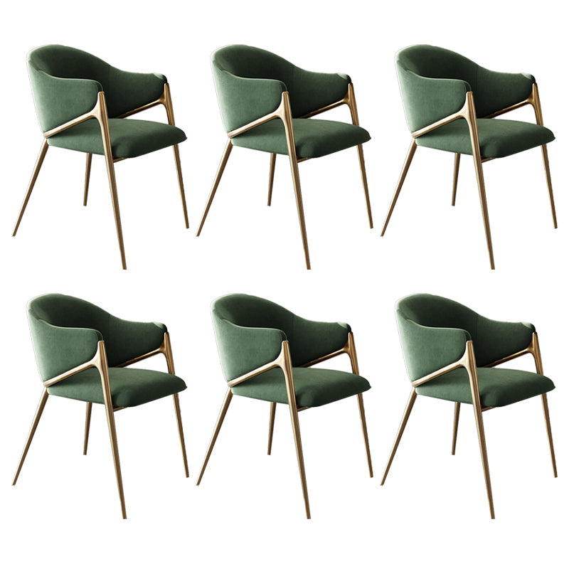 Kitchen Modern Indoor Chair Upholstered Arm Chair with Gold Legs