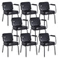 Contemporary Kitchen Dining Chair Upholstered Arm Chair in Black Legs