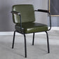 Contemporary Kitchen Dining Chair Upholstered Arm Chair in Black Legs
