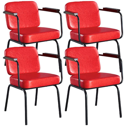 Contemporary Kitchen Dining Chair Upholstered Arm Chair in Black Legs