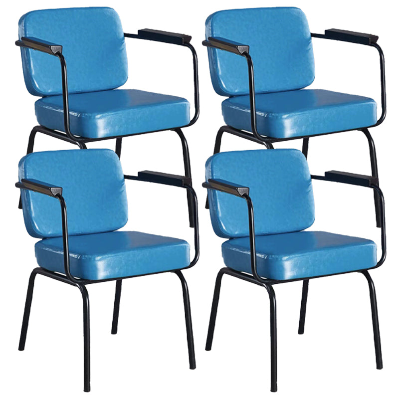 Contemporary Kitchen Dining Chair Upholstered Arm Chair in Black Legs