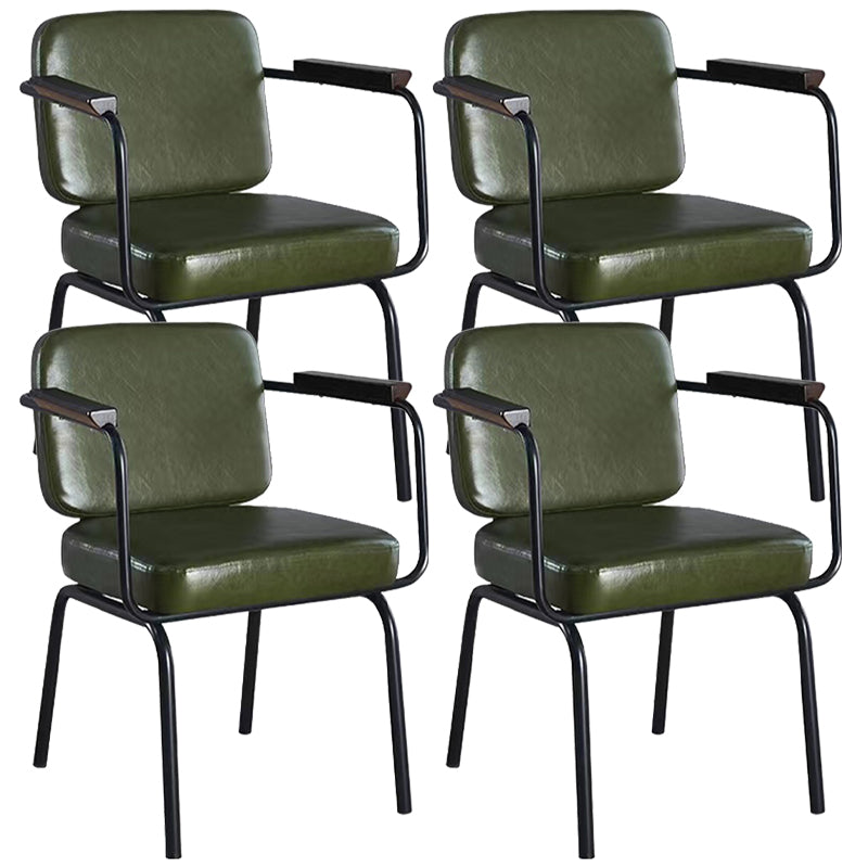 Contemporary Kitchen Dining Chair Upholstered Arm Chair in Black Legs