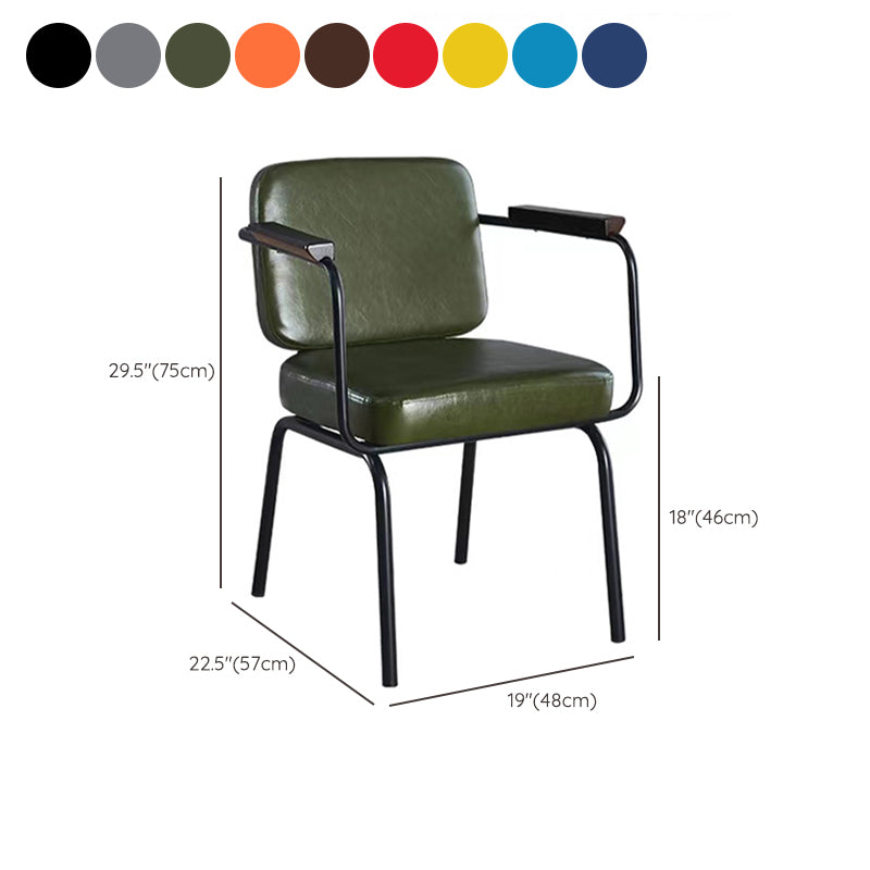 Contemporary Kitchen Dining Chair Upholstered Arm Chair in Black Legs