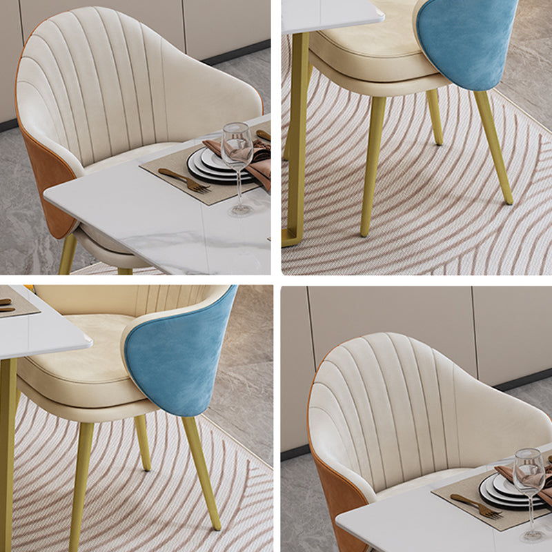 Comedor moderno silla parsons silla de brazo tapizado de terciopelo