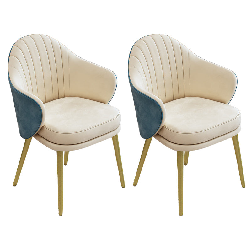 Comedor moderno silla parsons silla de brazo tapizado de terciopelo