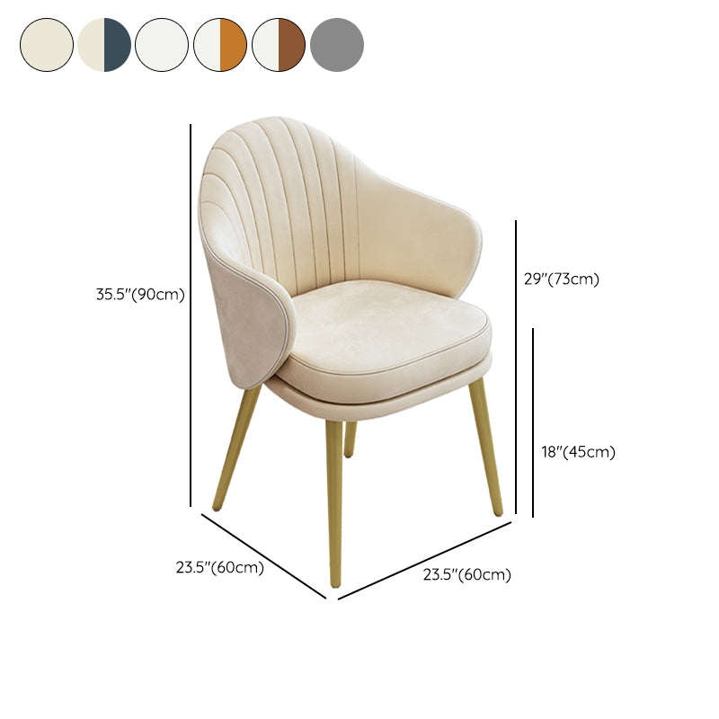 Comedor moderno silla parsons silla de brazo tapizado de terciopelo